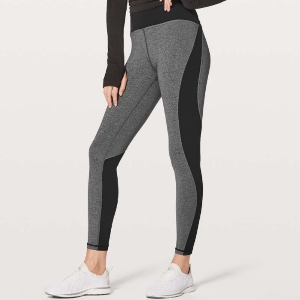 Lululemon Train Times Leggings Black Heathered Size 10